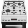 Brīvi stāvoša gāzes-elektriskā plīts BEKO FSE52323DWD, 4 degļu virsma, 60 cm, 55 L cepeškrāsns, energoklase A