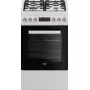 Brīvi stāvoša gāzes-elektriskā plīts BEKO FSE52323DWD, 4 degļu virsma, 60 cm, 55 L cepeškrāsns, energoklase A
