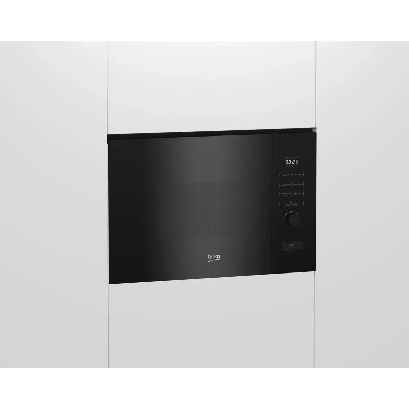 Iebūvējamā mikroviļņu krāsns BEKO BMGB20212B, grils, 800 W, 20 L, rotācijas vadība un pogas, 24,5 cm grozāmais šķīvis, melna