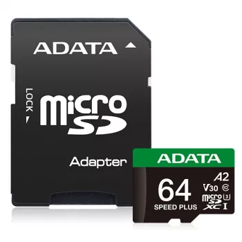 ADATA Speed Plus 64GB microSDXC atmiņas karte UHS-I U3 V30 A2