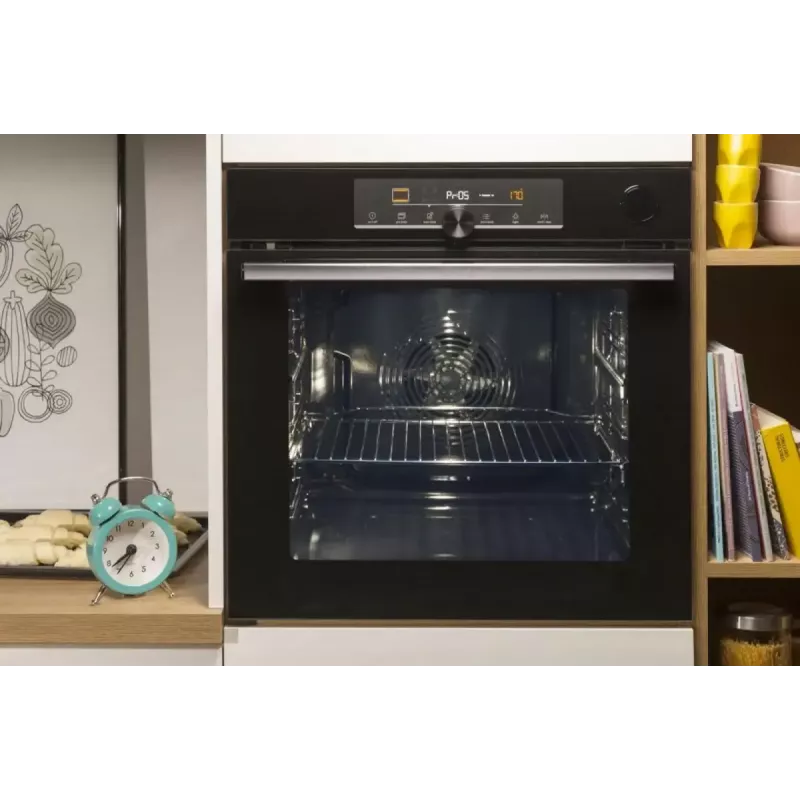 Iebūvējamā elektriskā cepeškrāsns Gorenje BSA6737E15BG — 77 L, melna, digitālais taimeris, konvekcija, grils, picas funkcija