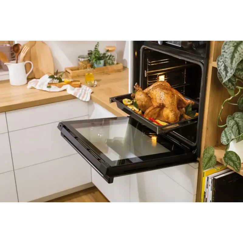 Iebūvējamā elektriskā cepeškrāsns Gorenje BSA6737E15BG — 77 L, melna, digitālais taimeris, konvekcija, grils, picas funkcija