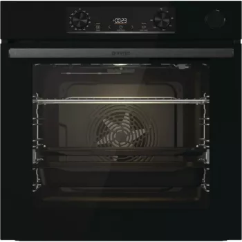 Iebūvējamā elektriskā cepeškrāsns Gorenje BSA6737E15BG — 77 L, melna, digitālais taimeris, konvekcija, grils, picas funkcija