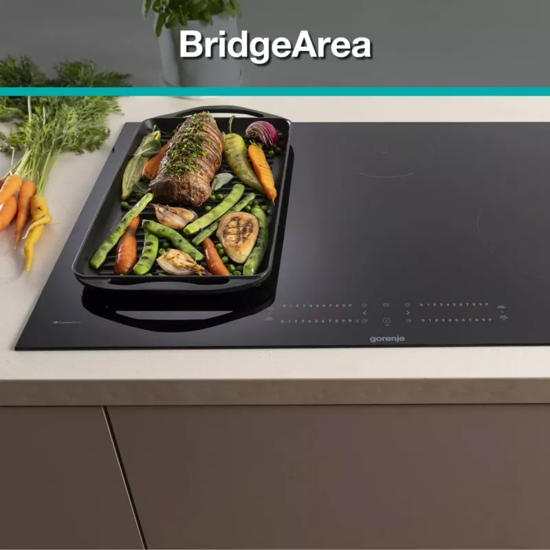 Gorenje Indukcijas plīts virsma GI8432BSCWF, Melna, Iebūvējama, 60 cm, Zonu indukcijas plīts, Keramikas stikls, 4 zona(-as)