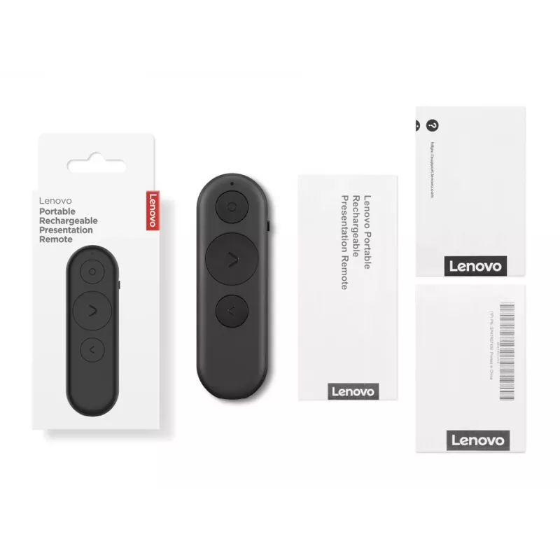 Lenovo portatīvā uzlādējamā prezentāciju vadības pults, Bluetooth, melna