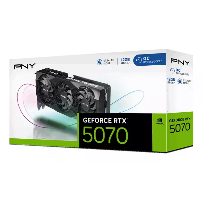 PNY GeForce RTX 5070 12GB Triple Fan videokarte, 12 GB GDDR7