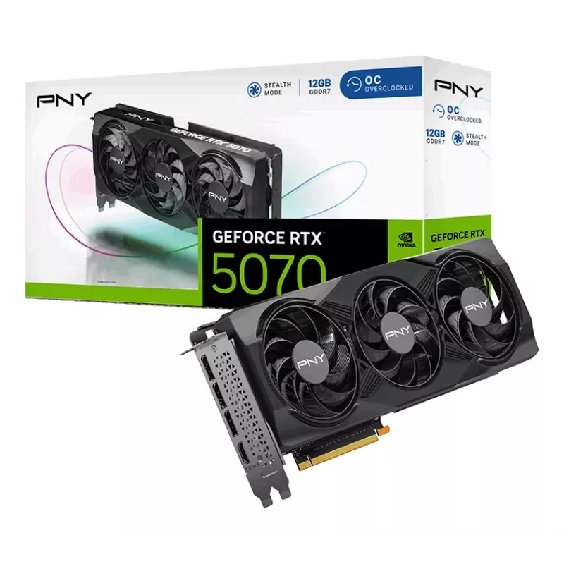PNY GeForce RTX 5070 12GB Triple Fan videokarte, 12 GB GDDR7