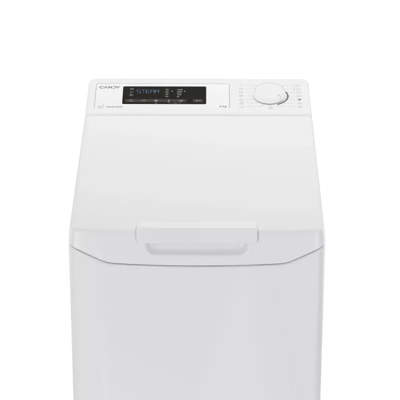 Veļas mazgājamā mašīna Candy TCAS265D3-S, augšējā ielāde, 6 kg, 1200 apgr./min, balta