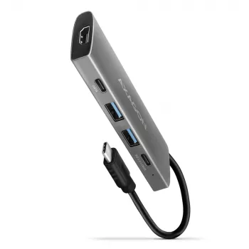 Axagon HMC-5G21 USB 10Gbps centrmezgls, 2x USB-A, 2x USB-C, HDMI 4k/30Hz, PD 60W, USB-C kabelis