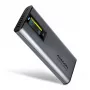 Axagon EEM2-SD2 USB-C 10Gbps ārējais M.2 NVMe un SATA SSD disks ar displeju
