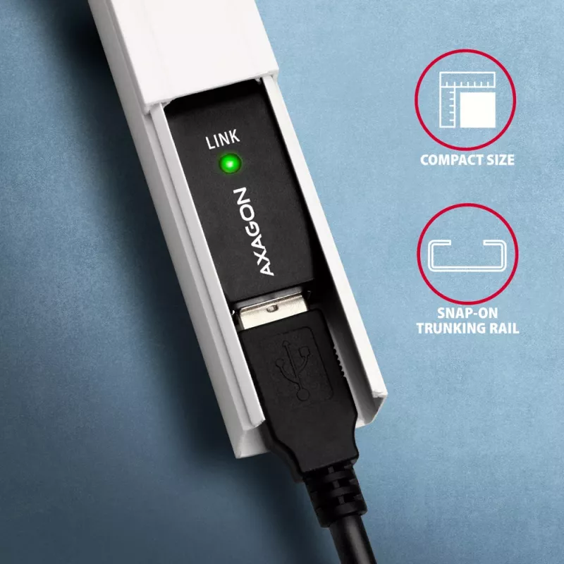 Axagon ADR-207 USB aktīvais pagarinātāja kabelis 7.5 m USB 2.0 Melns