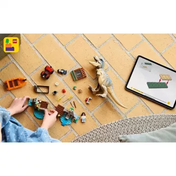 LEGO Jurassic World būvējams dinozaurs T. rex River Escape 76975 — 199 gabali, 2 minifigūras, vecums 5+