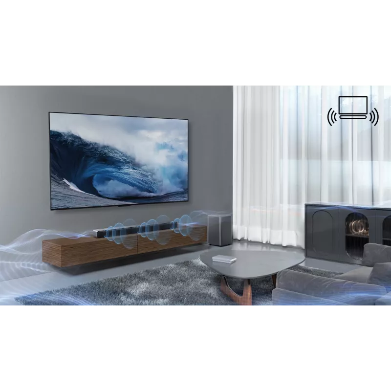 TCL S S55H 2.1 kanālu skaņas josla ar Dolby Atmos, bezvadu zemfrekvences skaļruni un Bluetooth