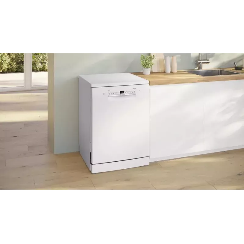 Brīvi stāvoša trauku mazgājamā mašīna Bosch Serie 2 SMS2ITW09E — 13 komplekti, 46 dB, 60 cm, siltummaiņa žāvēšana