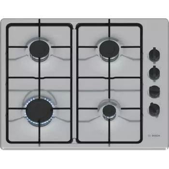Bosch Serie 2 PBP6B5K80 gāzes plīts virsma, nerūsējošais tērauds, iebūvējama, 60 cm, 4 degļi