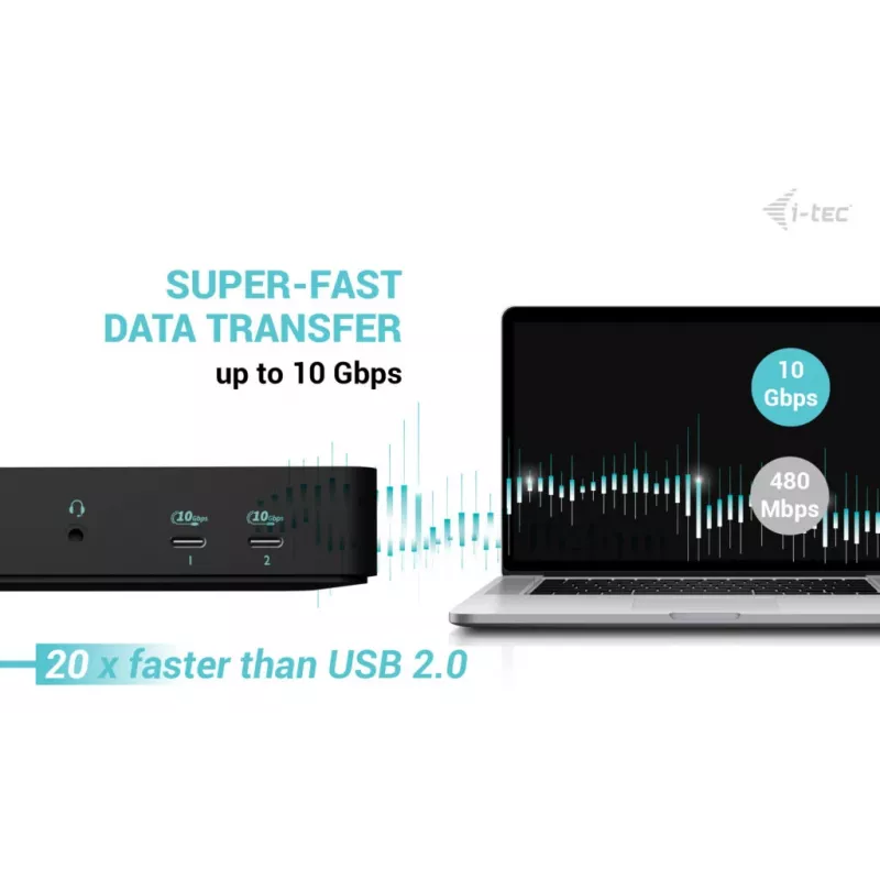 i-tec USB-C Inteliģentā Triple Display Docking stacija + 100 W barošana