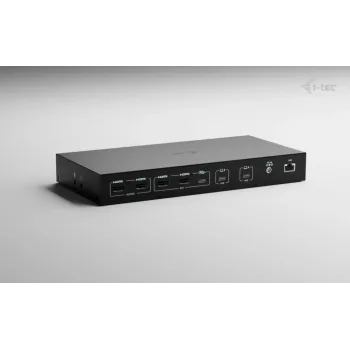 ITEC i-tec USB-C KVM Dock PRO trīs ierīcēm, divi video, 2x Power Delivery (līdz 92W), USB 3.2, 10 Gbps, Gigabit Ethernet