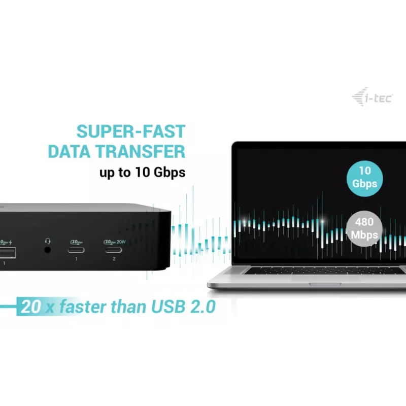 Docking Station i-tec CAINTGDUAL4KDOCPD Dual Display Power Delivery 100W