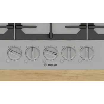 Bosch Serie 6 PCQ7A5I90 gāzes plīts virsma Nerūsējošais tērauds Iebūvējama 75 cm Gāze 5 zona(s)