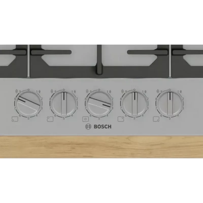 Bosch Serie 6 PCQ7A5I90 gāzes plīts virsma Nerūsējošais tērauds Iebūvējama 75 cm Gāze 5 zona(s)