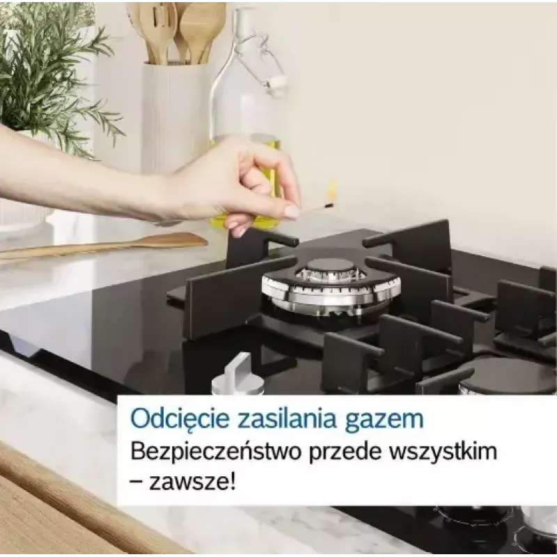 Bosch Serie 6 PCQ7A5I90 gāzes plīts virsma Nerūsējošais tērauds Iebūvējama 75 cm Gāze 5 zona(s)