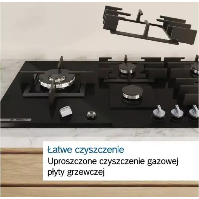 Bosch Serie 6 PCQ7A5I90 gāzes plīts virsma Nerūsējošais tērauds Iebūvējama 75 cm Gāze 5 zona(s)