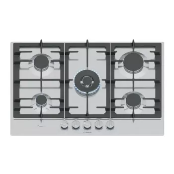 Bosch Serie 6 PCQ7A5I90 gāzes plīts virsma Nerūsējošais tērauds Iebūvējama 75 cm Gāze 5 zona(s)