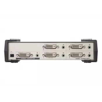 ATEN VS164 4-portu DVI audio/video sadalītājs, DVI, 4x DVI-I, 1920 x 1200 pikseļi, Melns, Sudrabs, Metāls, Full HD