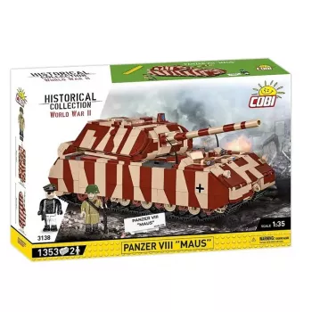 Cobi Būvbloķi Panzer VIII Maus modelis 1:35 mērogā COBI-3138, detalizēta militārā transportlīdzekļa replika