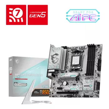 Mātesplate MSI B850M GAMING PLUS WIFI — AMD B850, Socket AM5, micro ATX, DDR5, 4x DIMM, 3x M.2, Wi‑Fi 7, 5Gb LAN