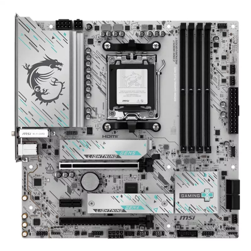 Mātesplate MSI B850M GAMING PLUS WIFI — AMD B850, Socket AM5, micro ATX, DDR5, 4x DIMM, 3x M.2, Wi‑Fi 7, 5Gb LAN