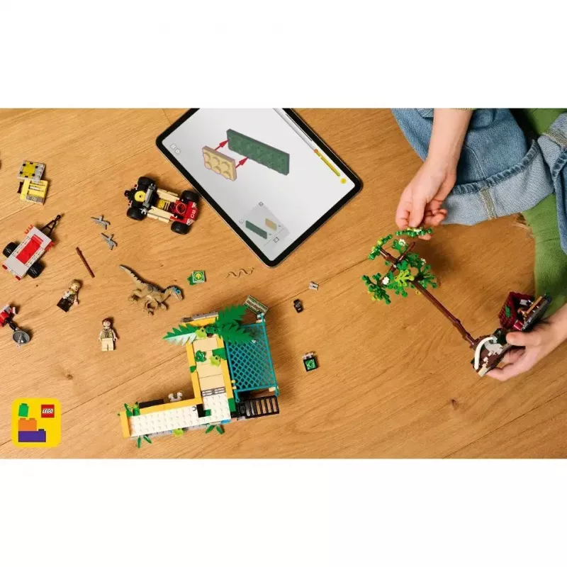 LEGO Jurassic World komplekts 76973 — Raptors un Titanosaurus ar 3 figūrām, 582 gabali, vecumam 7+