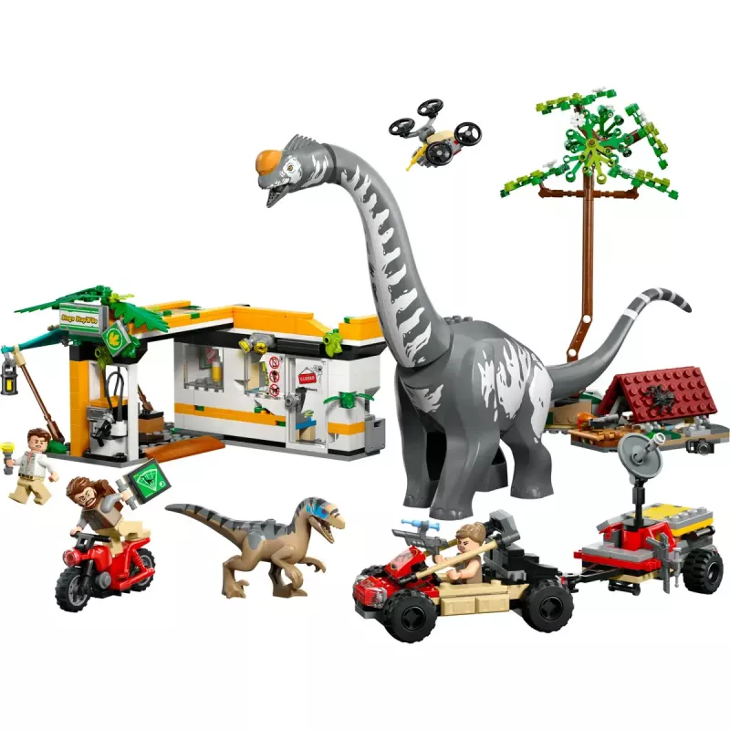 LEGO Jurassic World komplekts 76973 — Raptors un Titanosaurus ar 3 figūrām, 582 gabali, vecumam 7+