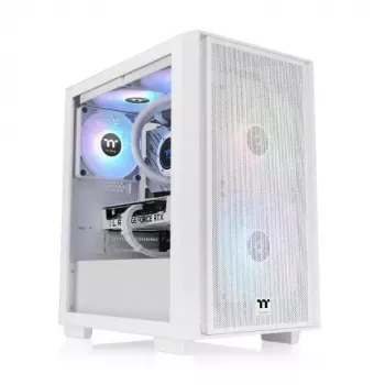 PC korpuss Thermaltake Versa H16 TG ARGB Micro Tower Balts