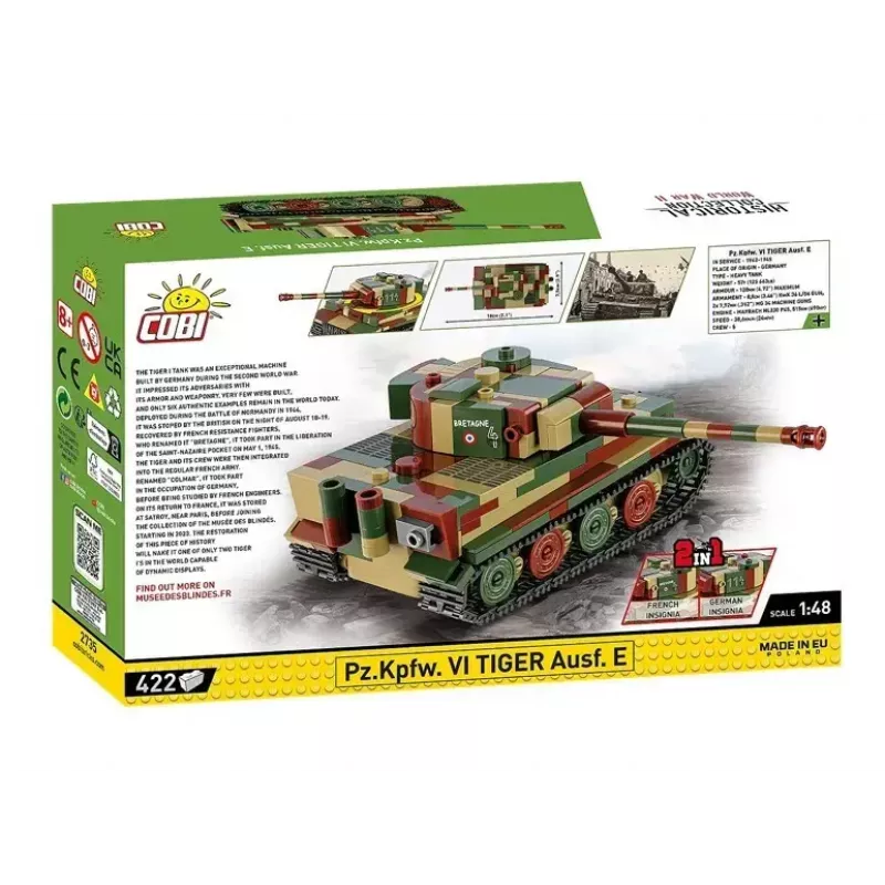 Cobi Pz.Kpfw. VI Tiger Ausf. E konstruktors, 1:48, 422 daļas