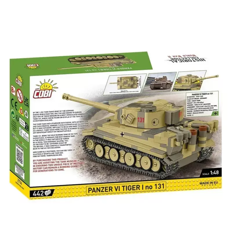 Būvkomplekts Cobi Panzer VI Tiger I 442 detaļas modelis COIB-2734