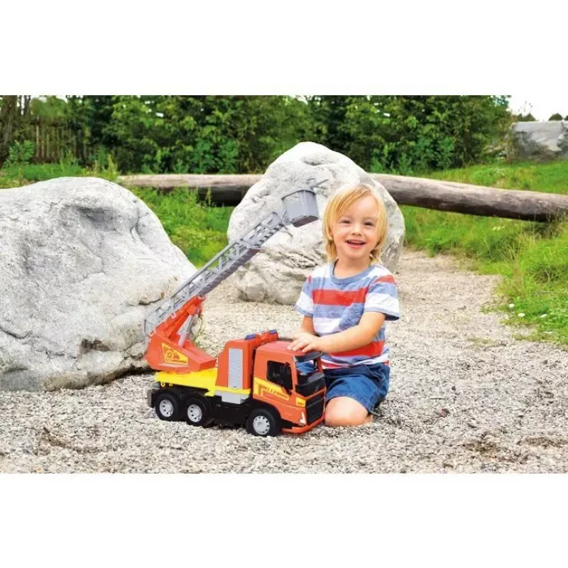 Ugunsdzēsēju auto rotaļlieta Lena Volvo FMX Vehicle Worxx ar kāpnēm, modelis 04625