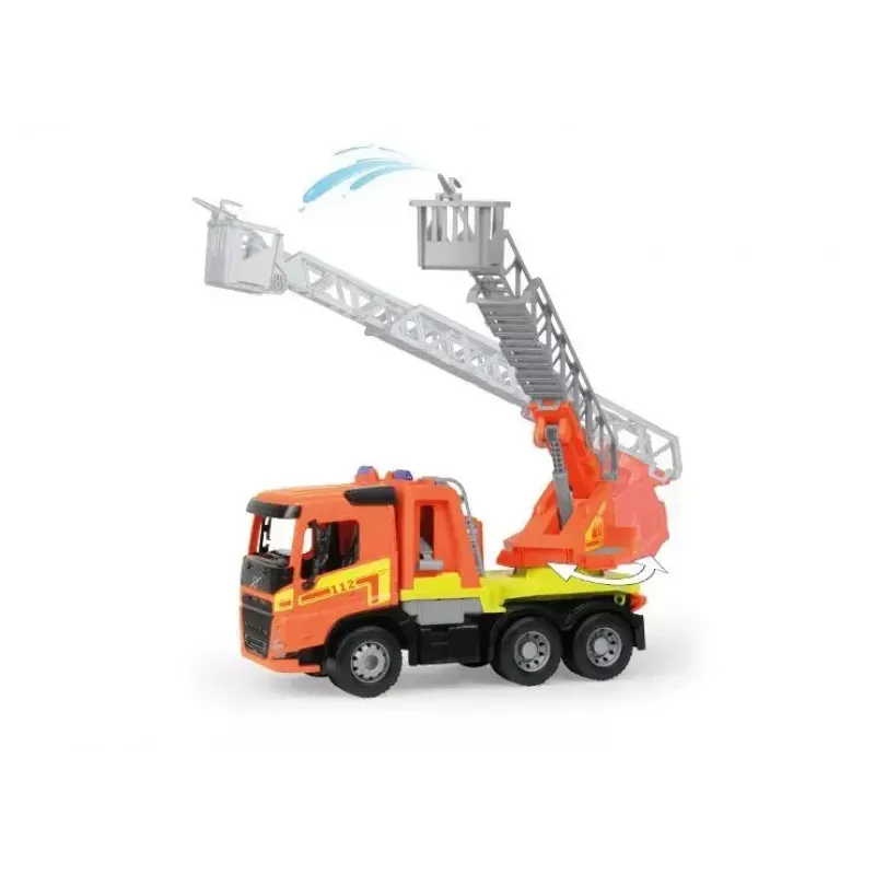 Ugunsdzēsēju auto rotaļlieta Lena Volvo FMX Vehicle Worxx ar kāpnēm, modelis 04625