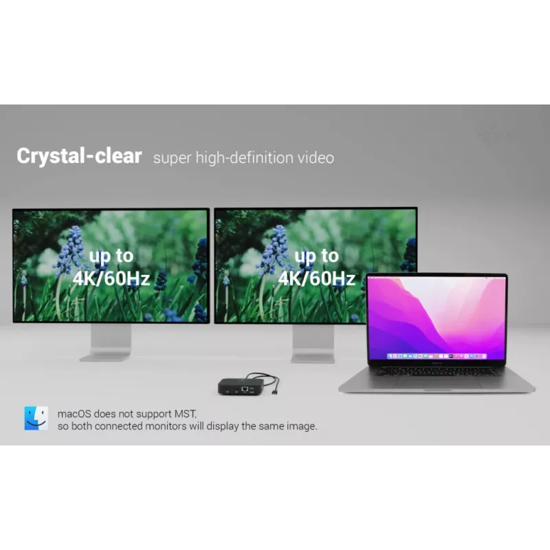 Docking stacija ITEC USB-C Dual HDMI C31DUALHDMIDOCKPD — Divi 4K 60Hz, 100W Power Delivery