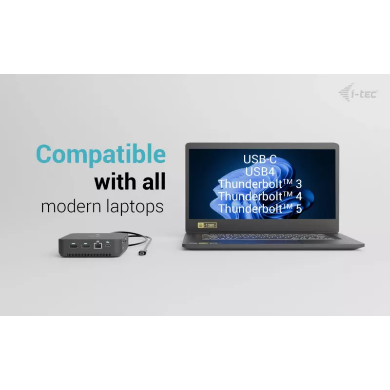 i-tec USB-C DP Dual HDMI Docking Station ar Power Delivery 100 W un Universāls Lādētājs 100W