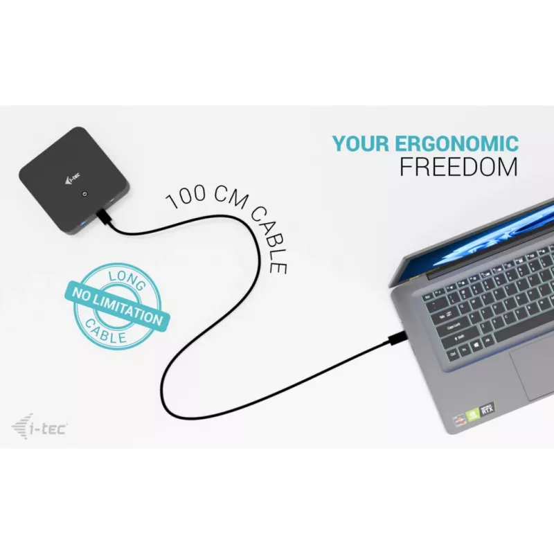 i-tec USB-C DP Dual HDMI Docking Station ar Power Delivery 100 W un Universāls Lādētājs 100W