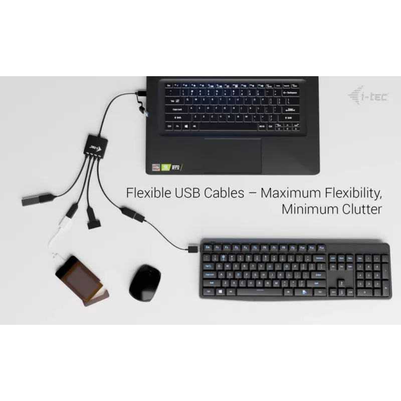 i-tec USB-C/USB-A kabeļa HUB 4 porti (2x USB-C, 2x USB-A)