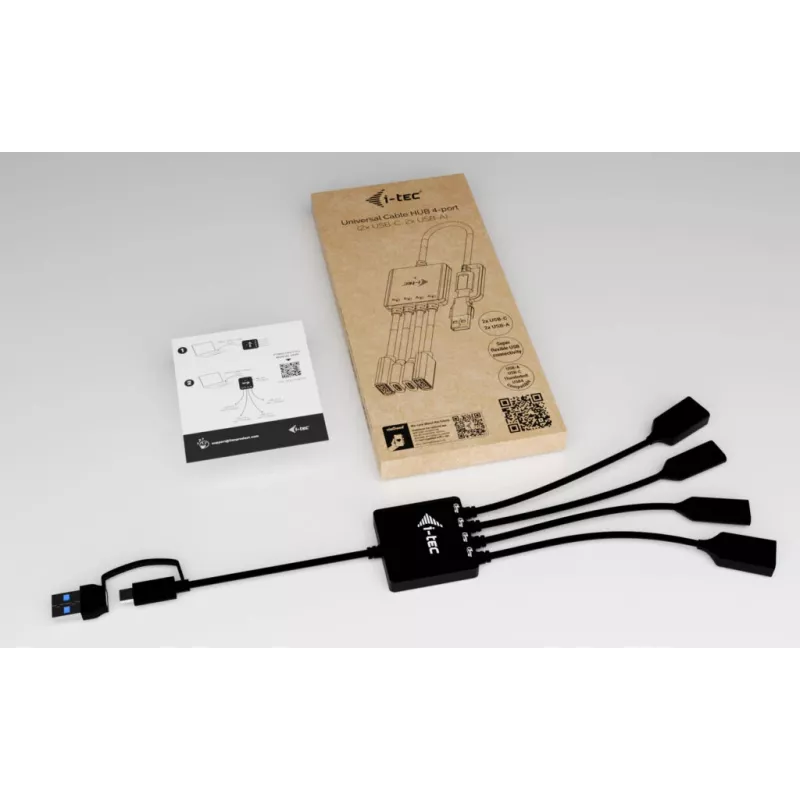 i-tec USB-C/USB-A kabeļa HUB 4 porti (2x USB-C, 2x USB-A)