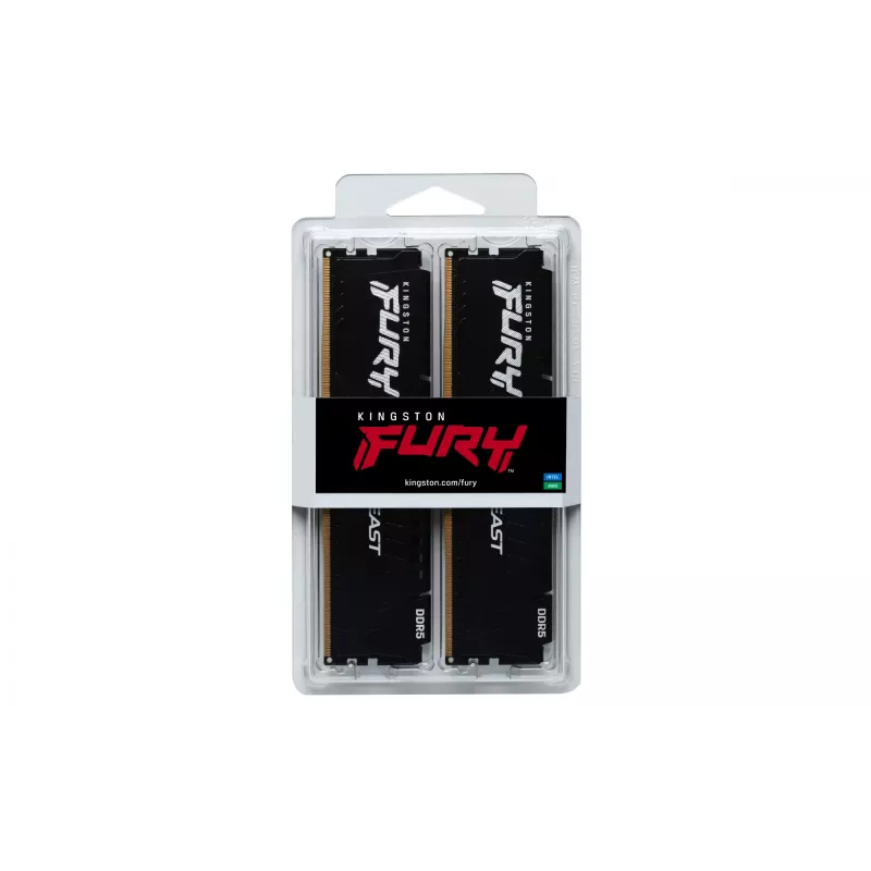 Kingston Technology FURY Beast 128GB (2x64GB) DDR5 5600MT/s CL40 DIMM melns