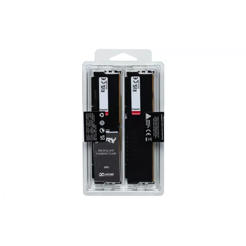 Kingston Technology FURY Beast 128GB (2x64GB) DDR5 5600MT/s CL40 DIMM melns