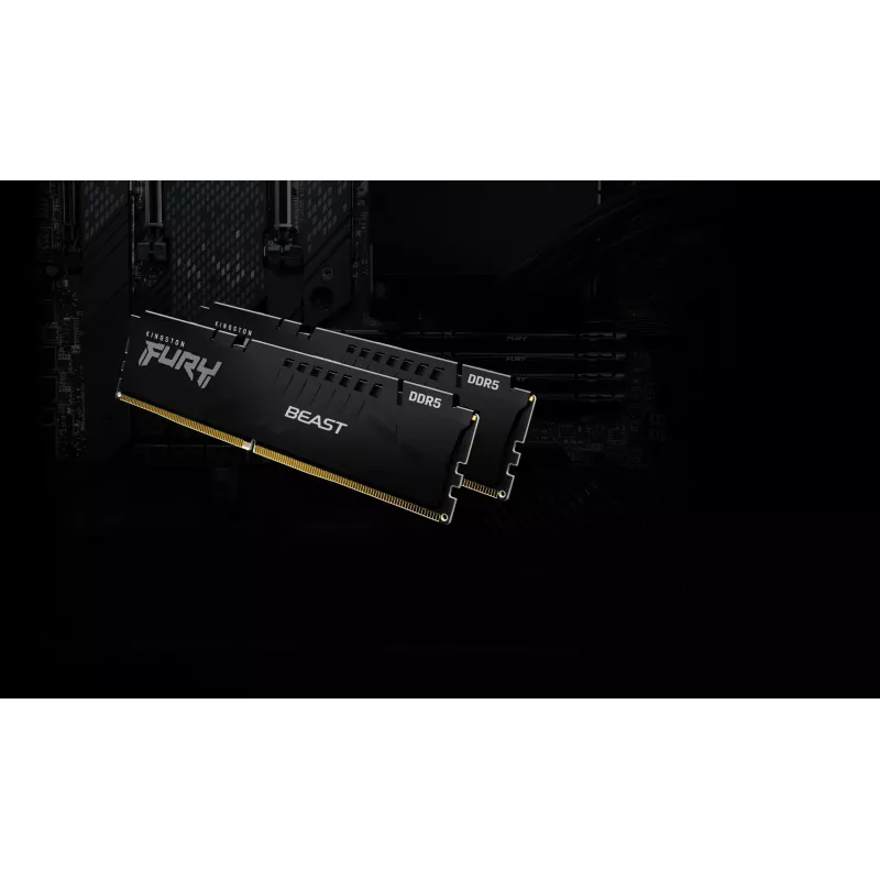 Kingston Technology FURY Beast 128GB (2x64GB) DDR5 5600MT/s CL40 DIMM melns
