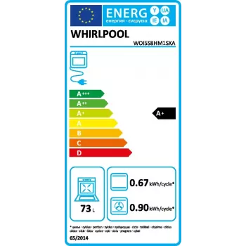 Whirlpool WOI5S8HM1SXA 73 L iebūvējamā elektriskā cepeškrāsns, melna, nerūsējošais tērauds