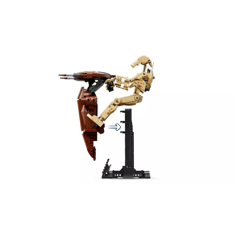 LEGO būvēšanas komplekts Star Wars Battle Droid ar STAP 75428 — 1088 gabali, 1 minifigūra, eksponēšanas izmērs 140×380×300 mm