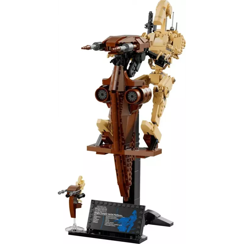 LEGO būvēšanas komplekts Star Wars Battle Droid ar STAP 75428 — 1088 gabali, 1 minifigūra, eksponēšanas izmērs 140×380×300 mm