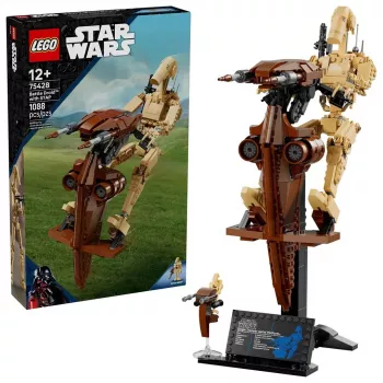 LEGO būvēšanas komplekts Star Wars Battle Droid ar STAP 75428 — 1088 gabali, 1 minifigūra, eksponēšanas izmērs 140×380×300 mm
